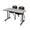 Kobe Rectangle Tables > Training Tables > Kobe Training Table & Chair Sets, 48 W, 24 L, 29 H, Maple MKTRCT4824PL47BK - alternate 1